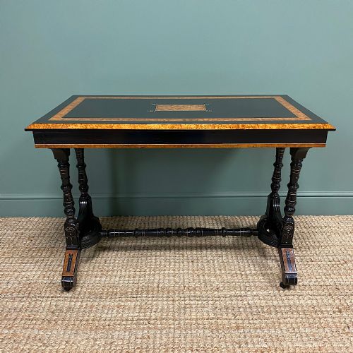 Spectacular Victorian Arts & Crafts Walnut Antique Centre Writing Table