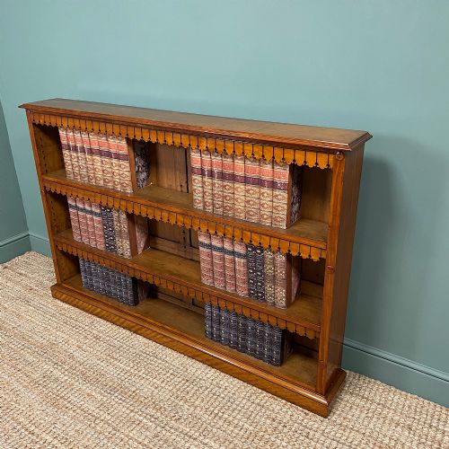 fig 2. Unusual Large Satinwood Victorian Antique Open Bookcase
