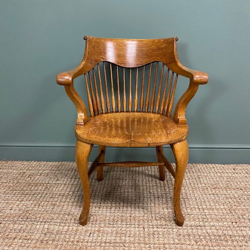 Victorian Oak Arts & Crafts Antique Desk Chair
