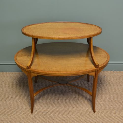 Quality Victorian Satinwood Two Tier Lamp Table