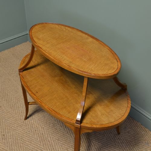 fig 3. Quality Victorian Satinwood Two Tier Lamp Table