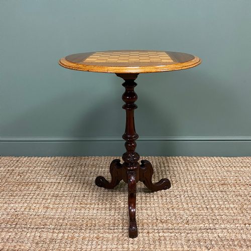 fig 2. Quality Victorian Walnut Chess Top Occasional Table