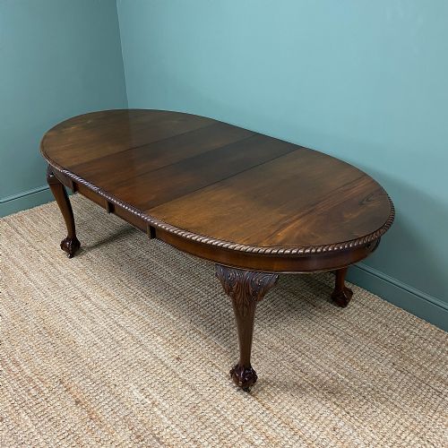 Edwardian Walnut Wind Out Extending Antique Dining Table