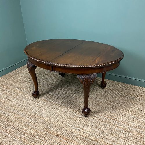 fig 2. Edwardian Walnut Wind Out Extending Antique Dining Table