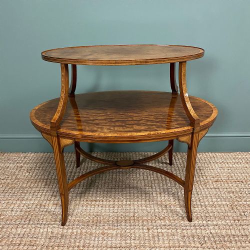 fig 1. Unusual Pair of Victorian Two Tier Antique Lamp Tables