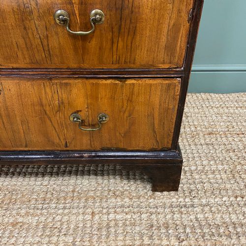fig 1. Mid Eighteenth Century Beautifully Figured Walnut Antique Chest Of Drawers