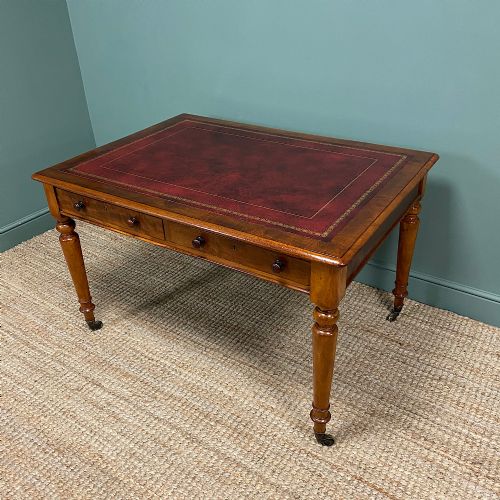fig 3. Spectacular Quality Victorian Mahogany Antique Partners Writing Table 