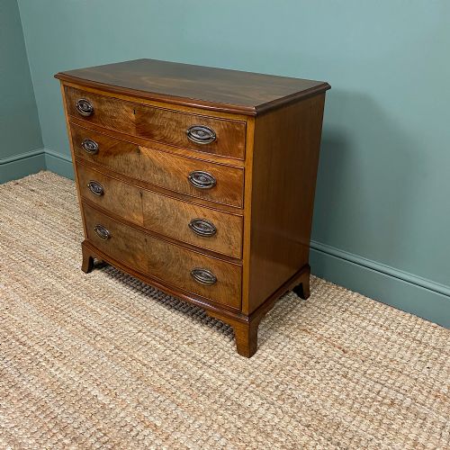 fig 2. Small Quality Edwardian Mahogany Antique Bow Fronted Chest Of Drawers