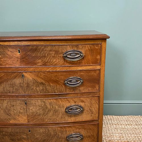 fig 3. Small Quality Edwardian Mahogany Antique Bow Fronted Chest Of Drawers