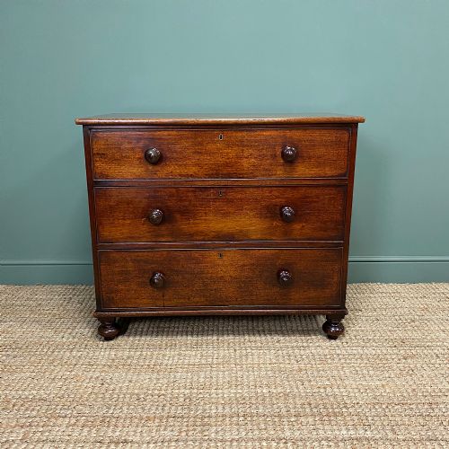 Beautifully Figured Mahogany Victorian Antique Chest of Drawers
