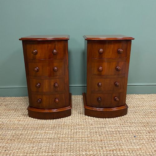 Pair of Victorian Mahogany Antique Bedside Cabinets