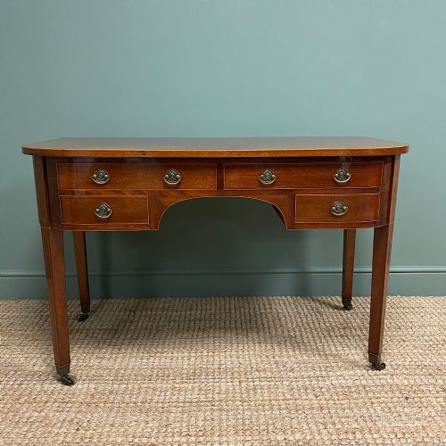 Stunning Victorian Mahogany Bow Fronted Antique Writing Table