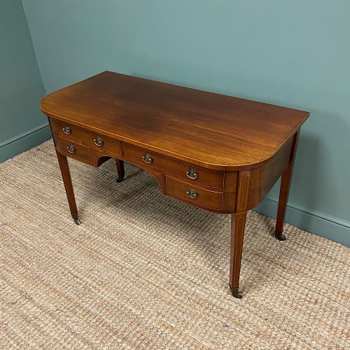 fig 3. Stunning Victorian Mahogany Bow Fronted Antique Writing Table