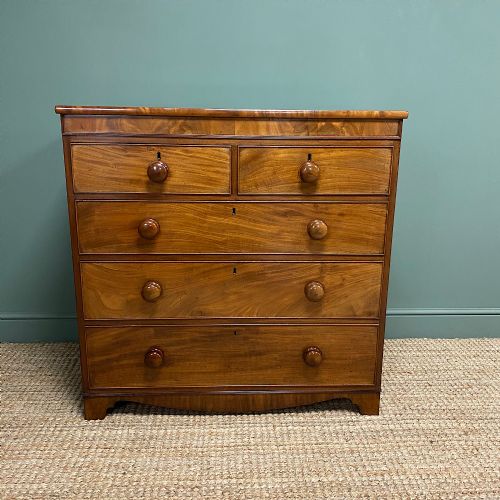 Victorian Country House Figured Mahogany Antique Chest of Drawers