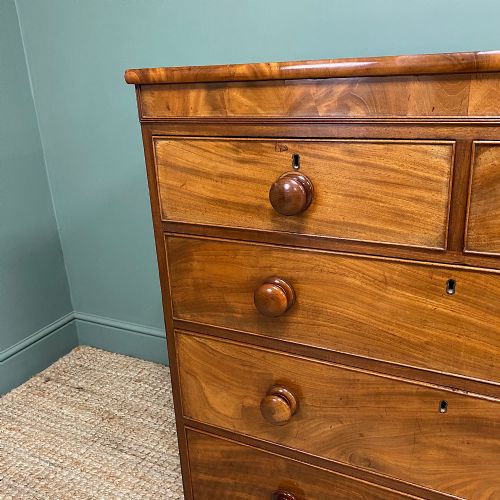 fig 1. Victorian Country House Figured Mahogany Antique Chest Of Drawers