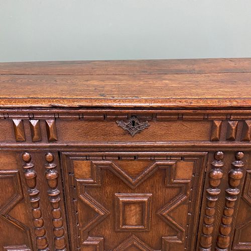 fig 1. 17th century Oak Geometric Moulded Antique Coffer