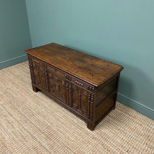 fig 2. 17th century Oak Geometric Moulded Antique Coffer