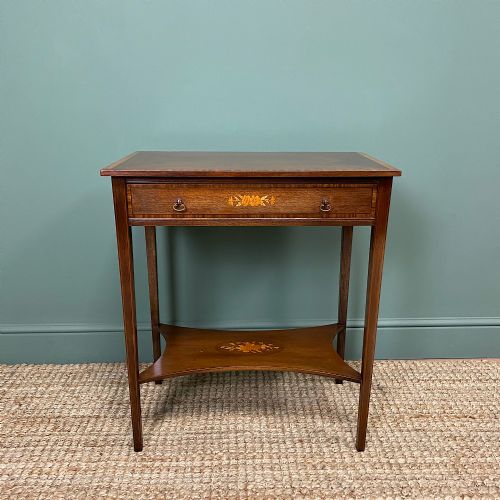 Elegant Edwardian Inlaid Mahogany Antique Side Table
