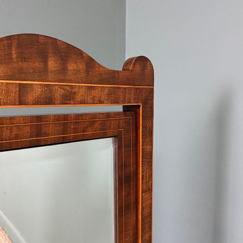 fig 2. Elegant Small Victorian Inlaid Antique Cheval Mirror