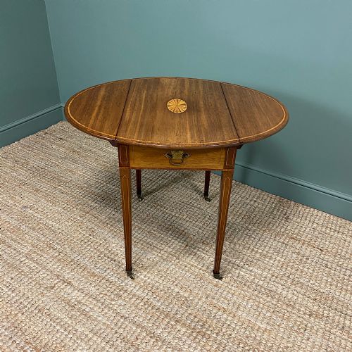 fig 1. Striking Victorian Mahogany Antique Drop Leaf Table