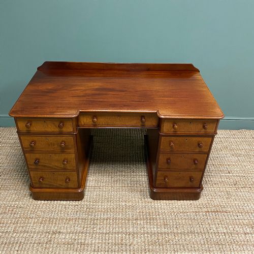 fig 1. Quality Victorian Mahogany Antique Pedestal Desk
