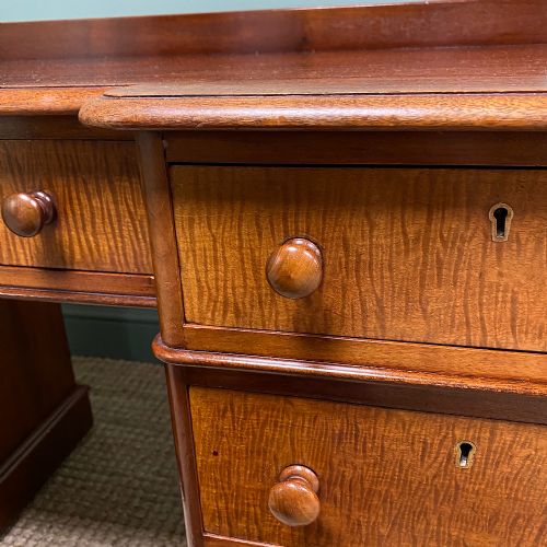 fig 2. Quality Victorian Mahogany Antique Pedestal Desk