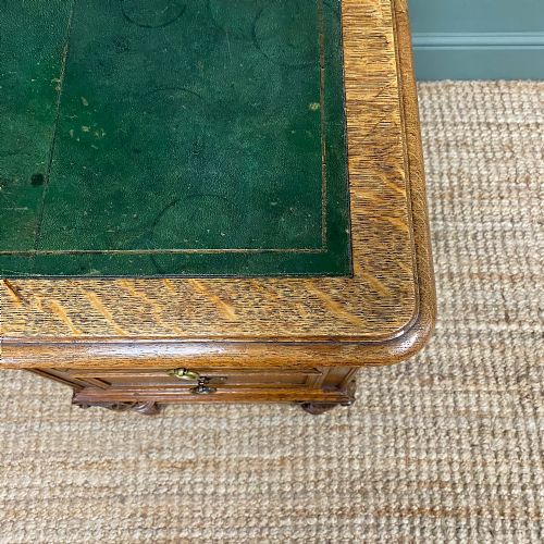 fig 3. Victorian Golden Oak Antique Pedestal Desk