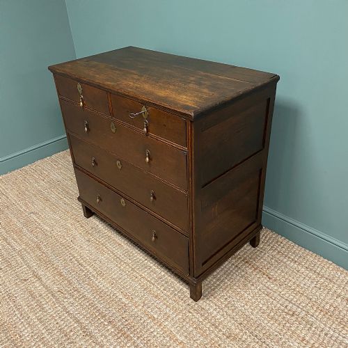 fig 2. Early 18th Century Country House Antique Oak Chest Of Drawers