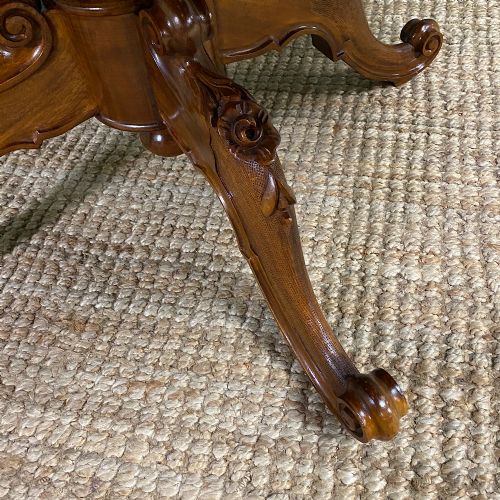 fig 1. Large Figured Walnut Circular Antique Dining Table