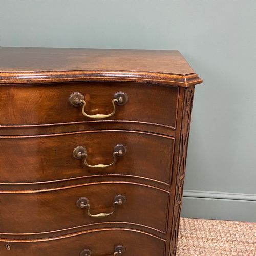 fig 3. Victorian Mahogany Serpentine Front Antique Chest of Drawers