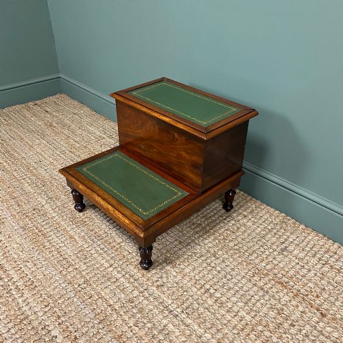 Victorian Mahogany Antique Library Steps