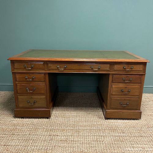 Superb Quality Large Edwardian Walnut Antique Office Desk