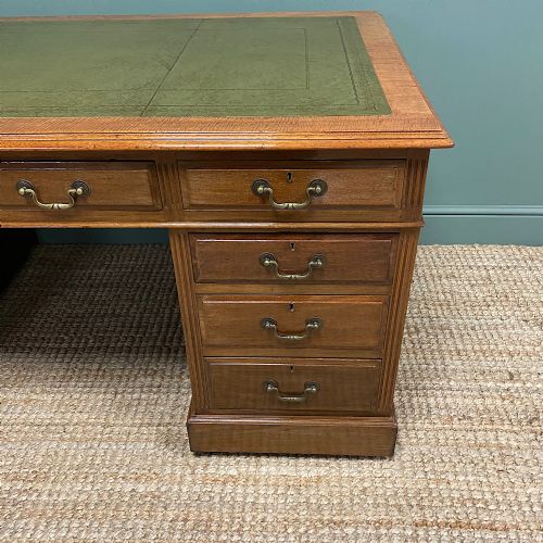 fig 3. Superb Quality Large Edwardian Walnut Antique Office Desk