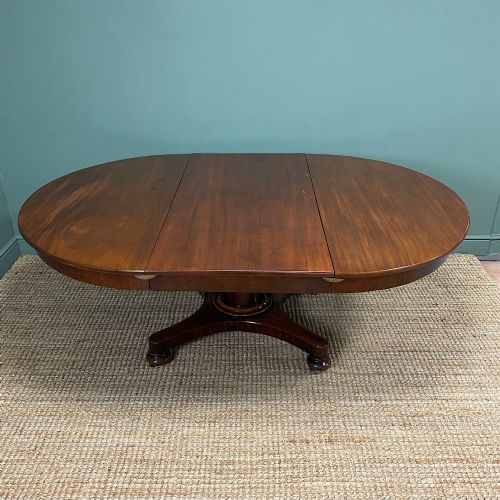 Antique Victorian Mahogany Pedestal Extending Dining Table