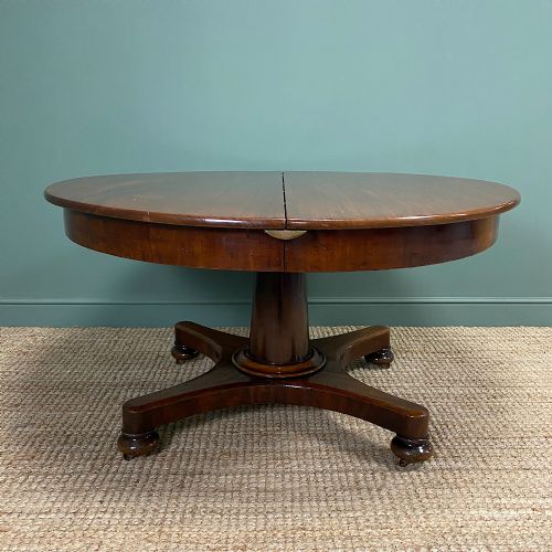 fig 1. Antique Victorian Mahogany Pedestal Extending Dining Table