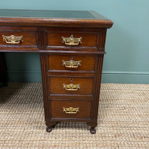fig 2. Mahogany Antique Pedestal Desk by Maple & Co