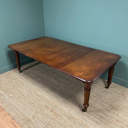 fig 1. Large Victorian Figured Mahogany Antique Wind Out Dining Table