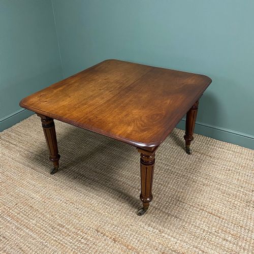 fig 3. Large Victorian Figured Mahogany Antique Wind Out Dining Table