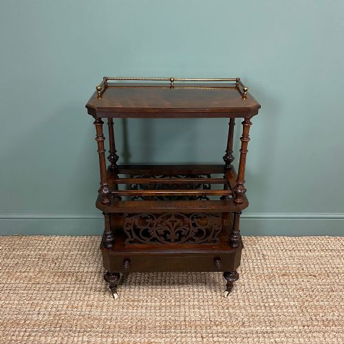 Victorian Rosewood Antique Canterbury