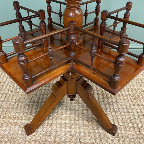 fig 1. Antique Walnut Revolving Victorian Bookstand Table