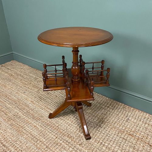 fig 2. Antique Walnut Revolving Victorian Bookstand Table