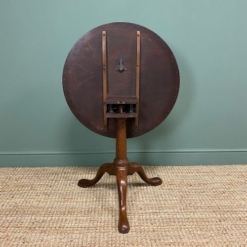 fig 1. Georgian Mahogany Bird Cage Top Antique Table