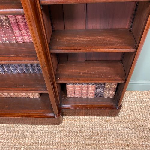 fig 2. Spectacular Victorian Figured Mahogany Antique Breakfront Open Bookcase