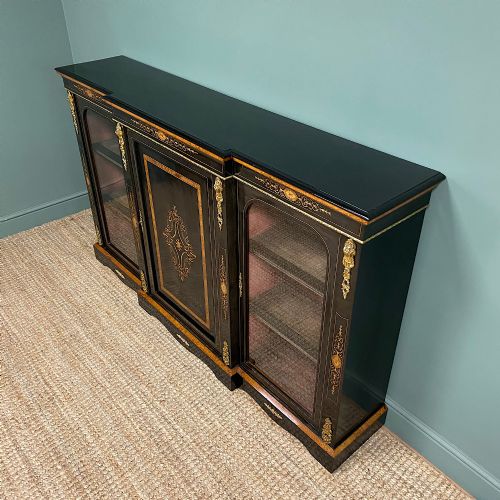 fig 1. Stunning Ebonized Victorian Break-Fronted Antique Credenza
