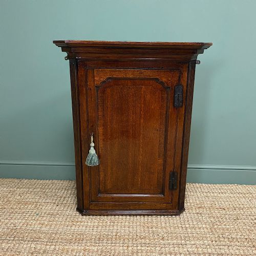 Wall Hanging Georgian Oak Antique Corner Cabinet