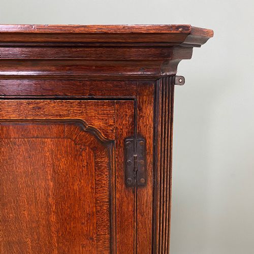 fig 2. Wall Hanging Georgian Oak Antique Corner Cabinet