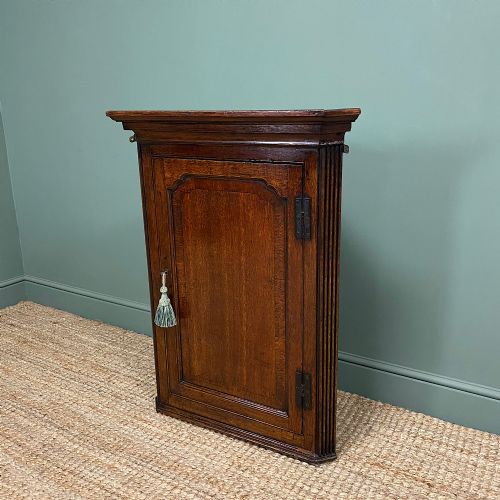 fig 3. Wall Hanging Georgian Oak Antique Corner Cabinet