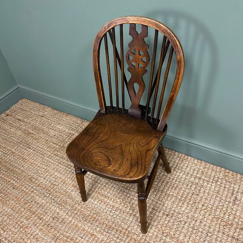 fig 3. Four Country House Kitchen Elm Antique Chairs