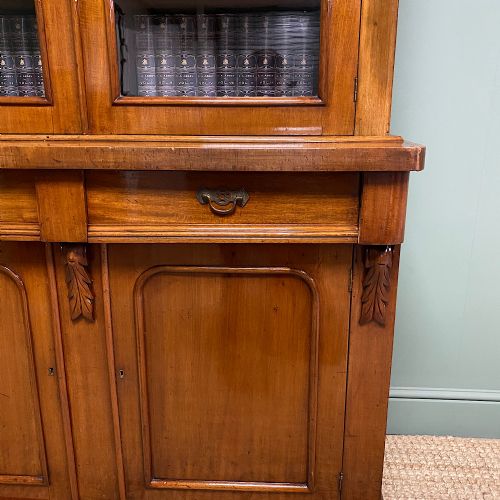 fig 2. Quality Victorian Mahogany Glazed Antique Bookcase on Cupboard.
