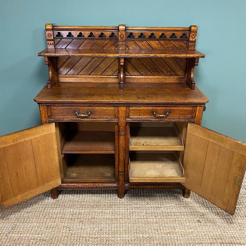 fig 1. Victorian Holland and Sons Antique Oak Sideboard